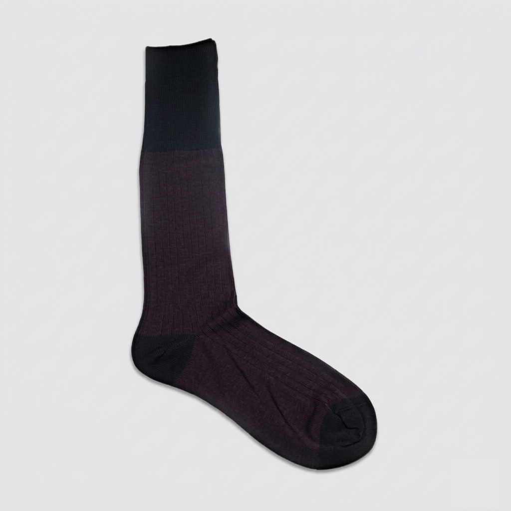 Deep Burgundy & Black Premium Men’s Socks