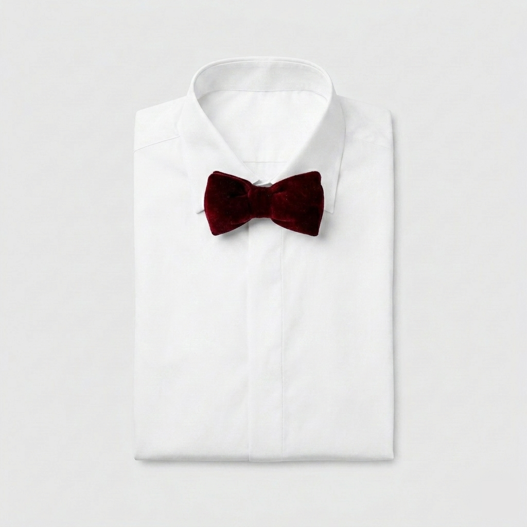 Burgundy Velvet Bow Tie