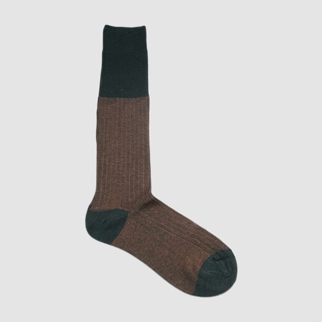 Rich Brown & Deep Teal Men’s Socks