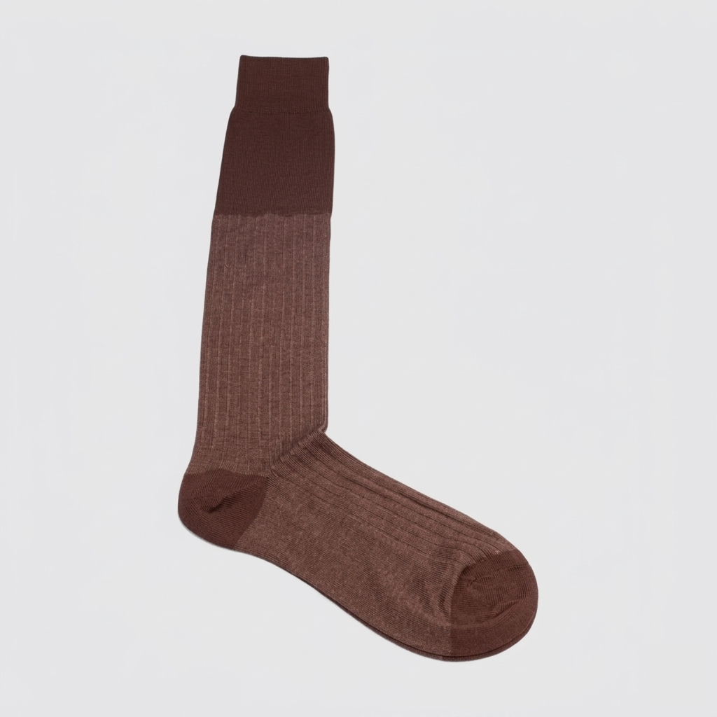 Medium & Dark Brown Premium Two-Tone Men’s Socks
