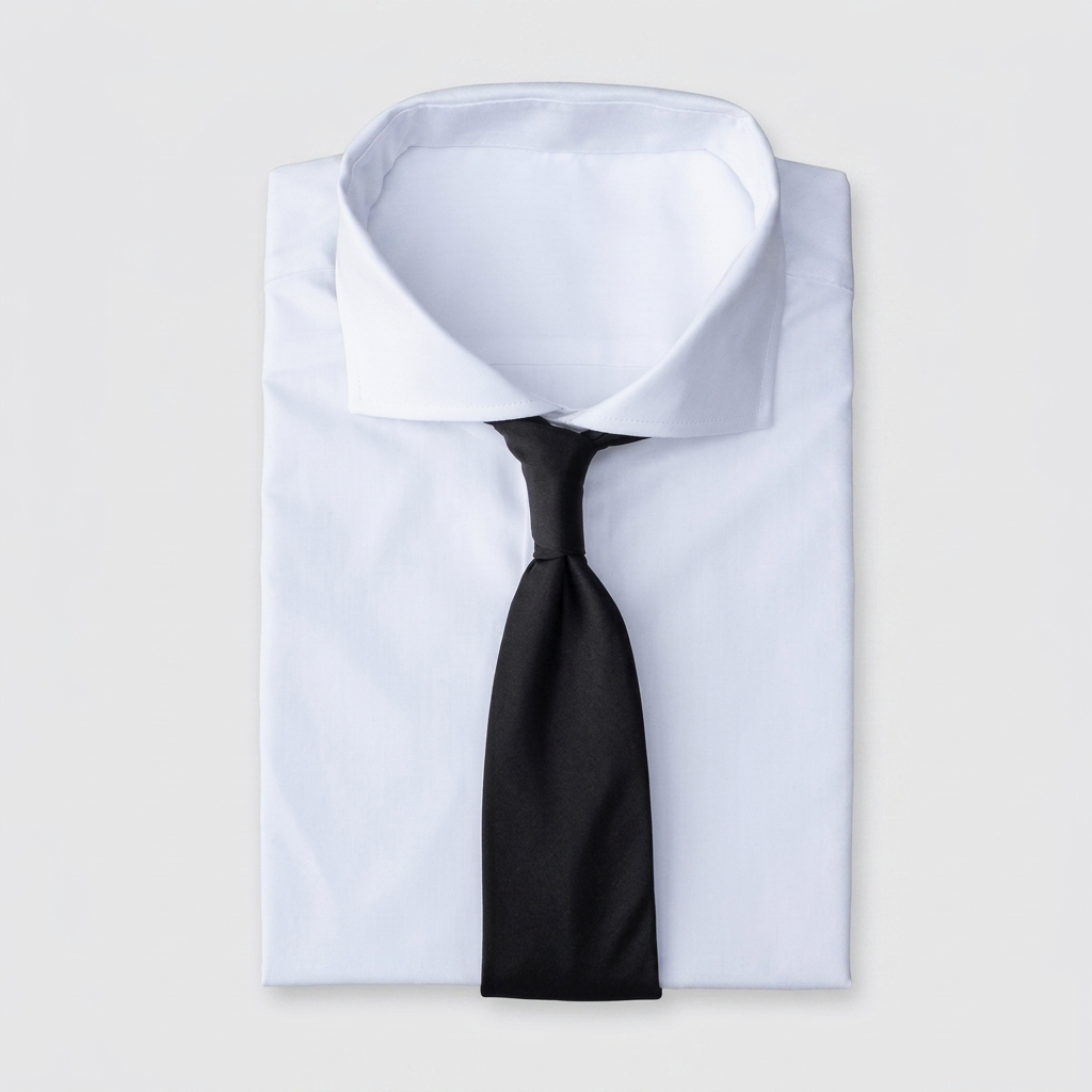 Solid black men's necktie