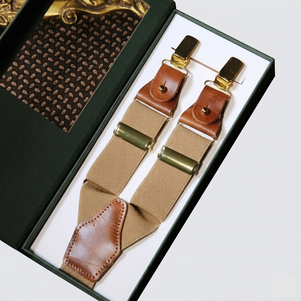 Signature Sand Leather Suspenders