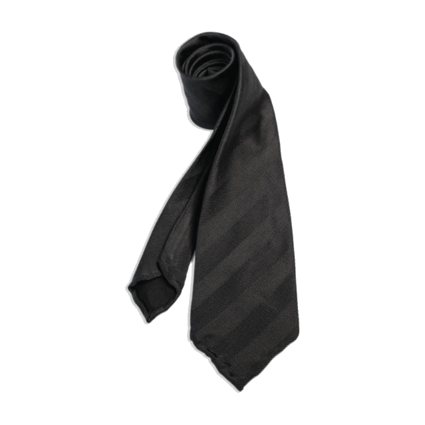🎁 Solid black men's necktie with subtle diagonal stripes (100% off)