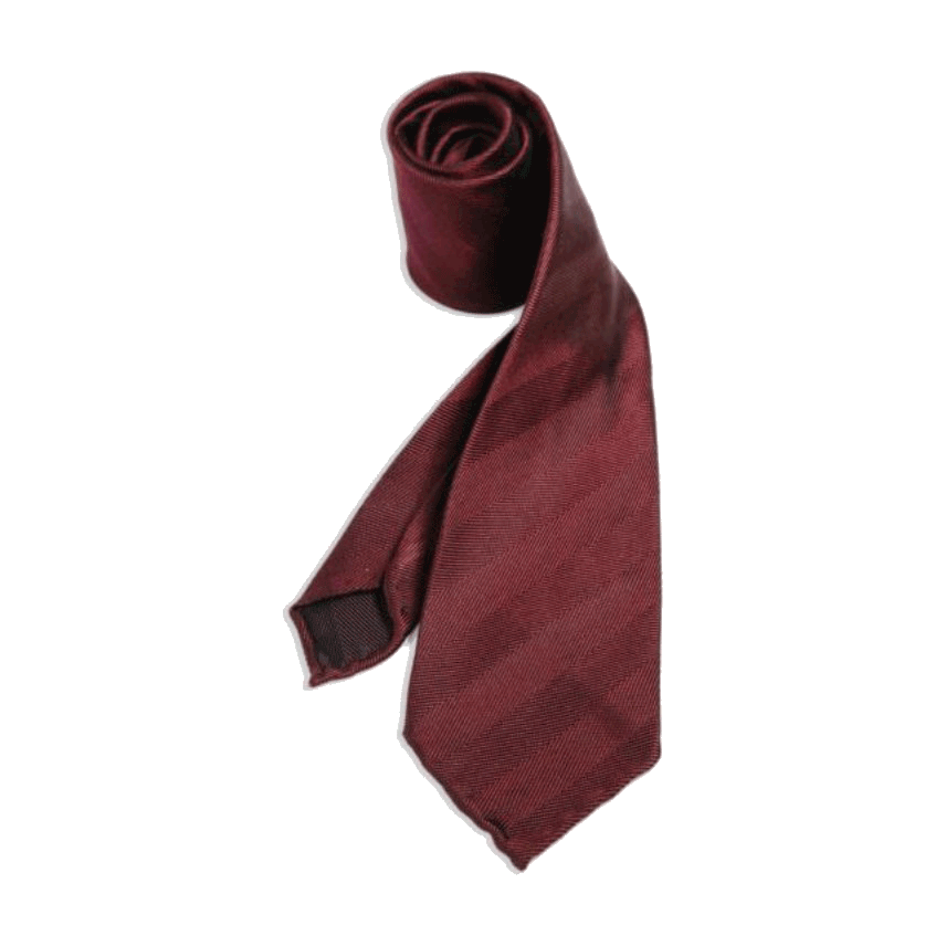 🎁 Burgundy men's necktie with diagonal stripes (100% off)