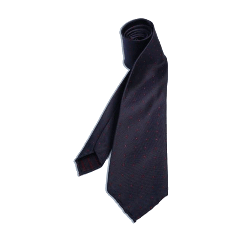🎁 Very dark navy men's necktie with burgundy pin dots (100% off)