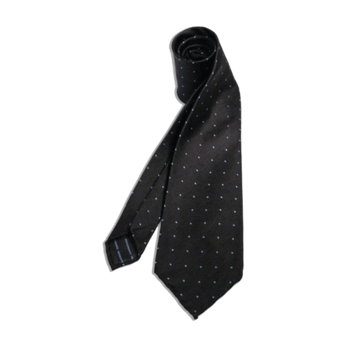 Black men's necktie with sky blue pin dots