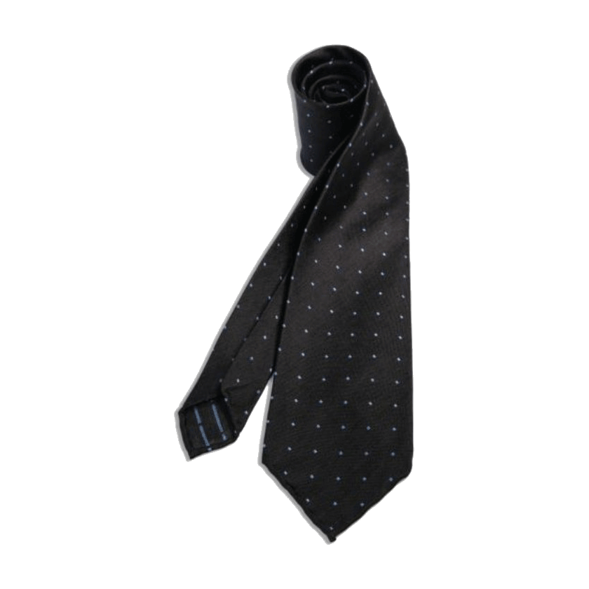 🎁 Black men's necktie with sky blue pin dots (100% off)