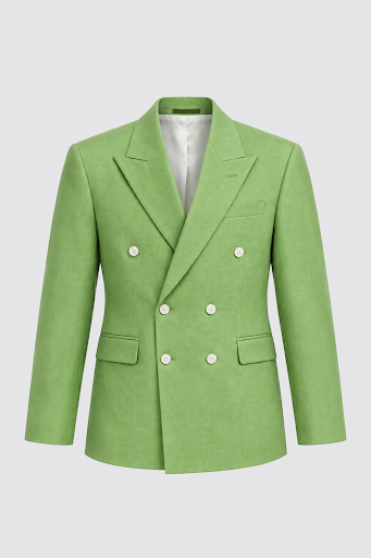 Long Street Green Double-Breasted Blazer